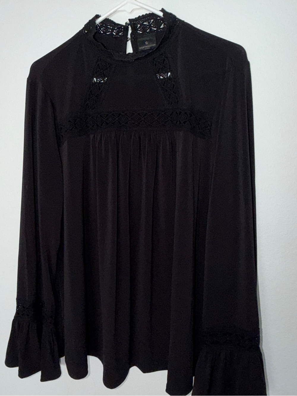 👉🏼LIKE NEW👈🏼 Women’s Sexy Black Lace Blouse by Worthington Woman Sz: 0X